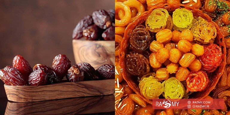 خرما در ماه رمضان جایگزین سالم زولبیا و بامیه