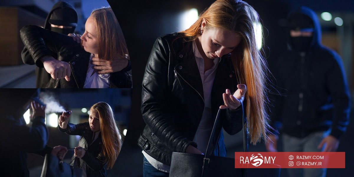 نمایش اصول دفاع شخصی بانوان در برابر مردان قوی هیکل